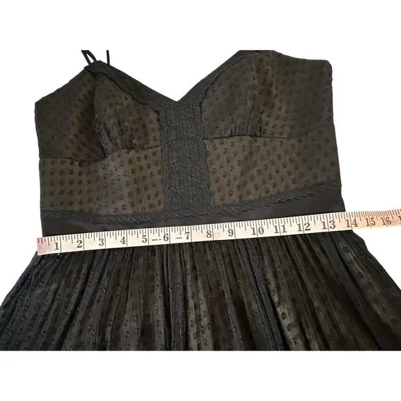 Laundry by Shelli Segal Black Silk Polka Dot Bra Top Cocktail Dress - Size 6 - Picture 7 of 15